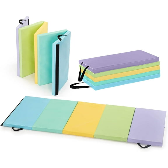 New Bounce Tumbling Mat for Kids - Gymnastics Mat - Folding Exercise Tumble Mat for Home Gyms