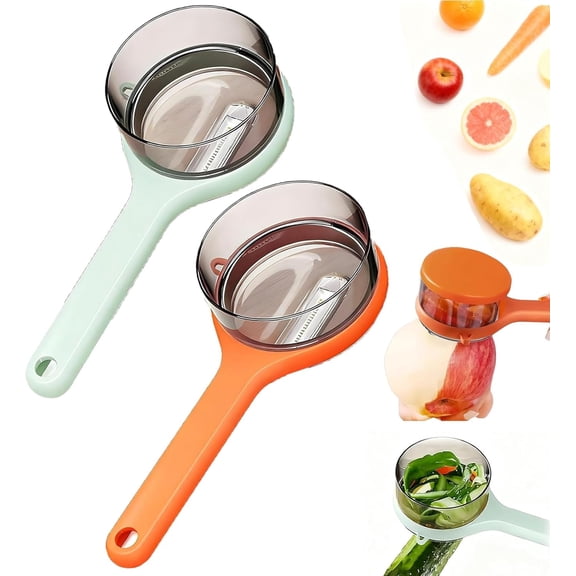 New with Box Storage Kitchen Special FruitPeeler, Keep Countertops Clean with Storage Box, Multi-Function Stainless Steel Peeler, Great for Daily Meal Prep