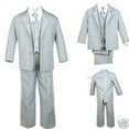 thumbnail image 1 of New Boy Baby Toddler Kid Teen Formal Wedding Party Light Gray Tuxedo Suit S-20, 1 of 7