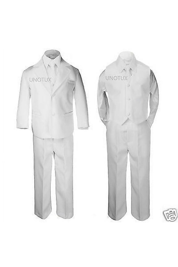 New Boy Formal 1st Communion Christening Wedding Tuxedo Suit White New Born - 20