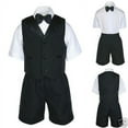 thumbnail image 1 of New Boy Infant &Toddler Formal Black Bow tie Vest Shorts Suit 0M-.24M, 2T 3T 4T, 1 of 6
