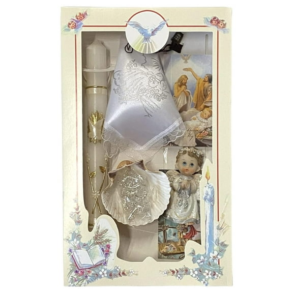 New Boy's Girl's Complete Baptism Christening Candle Gift Set English Missal Gift Boxed