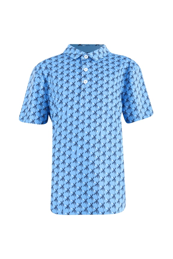 New Puma Boy's Mattr Palms Polo Regal Blue/Navy Blazer Small