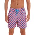 thumbnail image 1 of New Boys Mens Swimming Trunks Swim Shorts Board Shorts With Pockets Print Swimwear Beachwear Underwear Swimsuit Beach Pants Casual Quick Dry Bathing Suit Surfing Pink Polka Dot XXL, 1 of 8
