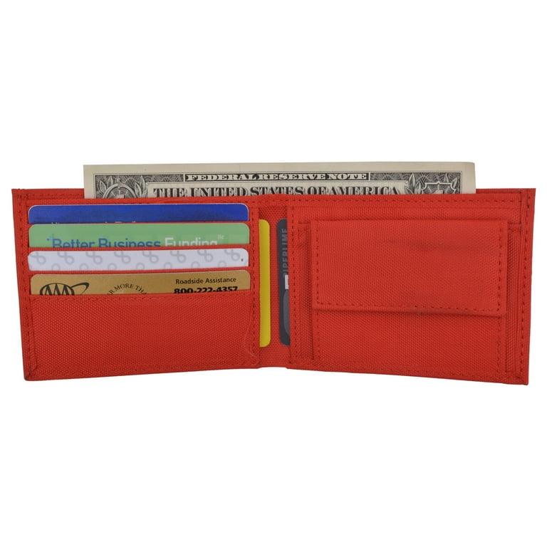 arshal Wallet Slim Nylon Bifold Child Unisex Wallet with Coin Pouch Red Walmart