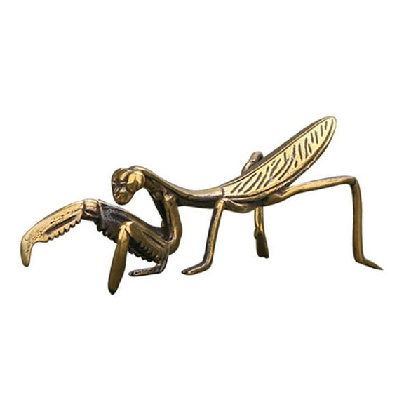 New Brass Praying Mantis Figurine Small Statue House Ornament Animal Figurines