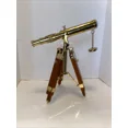 thumbnail image 1 of New Brass Telescope & Wooden Tripod Stand Maritime Nautical Polished Desk Decor, 1 of 3