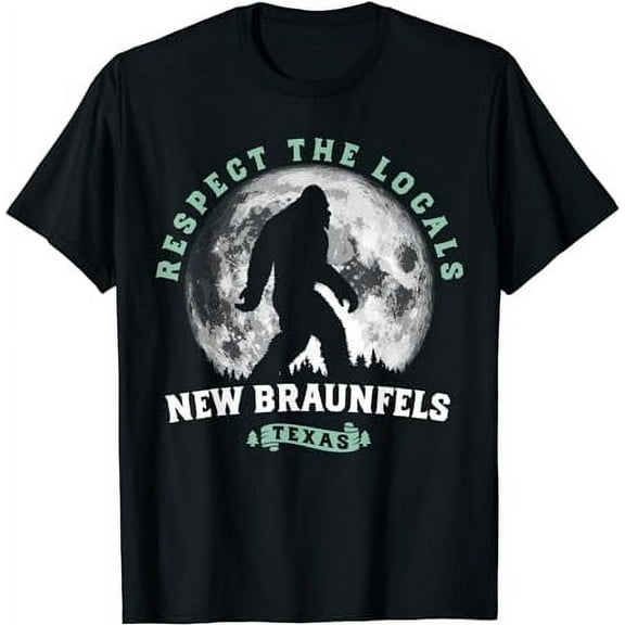 New Braunfels Texas Bigfoot Night Walk Retro Moon T-Shirt