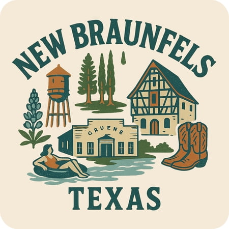 New Braunfels Texas Keepsakes Souvenir Vinyl Sticker – Destination Travel Keepsake Collectible (6-Inches Wide)