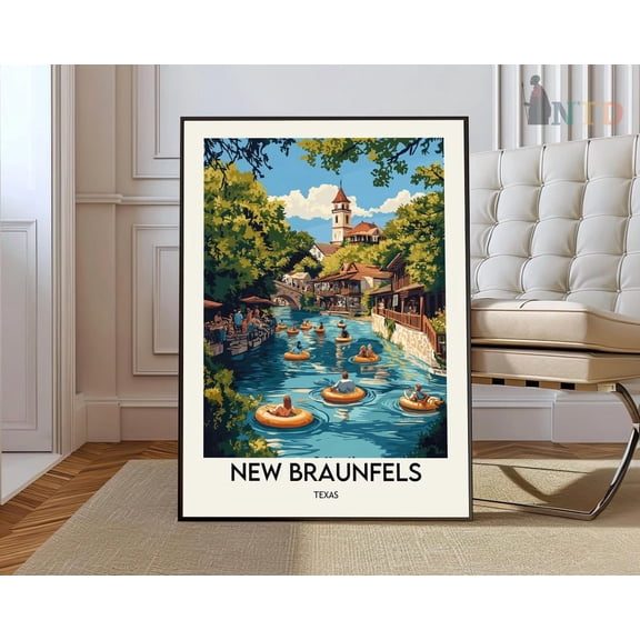 New Braunfels Texas Poster, Unframed Paper Poster 8x10in