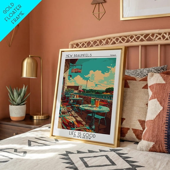 New Braunfels Travel Poster Print City Art Print Travel Wall Art Vintage City Poster Travel Art Print Colorful Wall Art