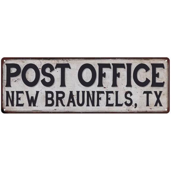 New Braunfels, Tx Post Office Sign Vintage 6x18 206180011485