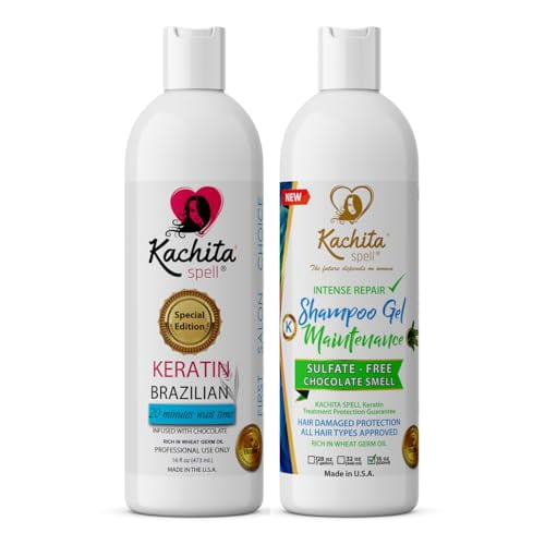 New Brazilian Keratin Hair Treatment Kachita Spell Straighten and Smooth Hair + Maintenance Shampoo Conditioner