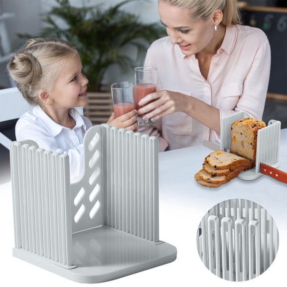 New Bread Slicer Guide for Homemade Bread, Bagels, Cakes, Easy to Use & Clean, Household Auxiliary Splitter Bread Cutter Splitter, Kitchen Baking Tools