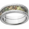 thumbnail image 1 of New Break Up Men's Camo 8mm Stainless Steel Band with Tree Bark Edges and Deluxe Comfort Fit, 1 of 1