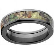 New Break Up Men's Camo Black Zirconium Ring with Polished Edges and Deluxe Comfort Fit