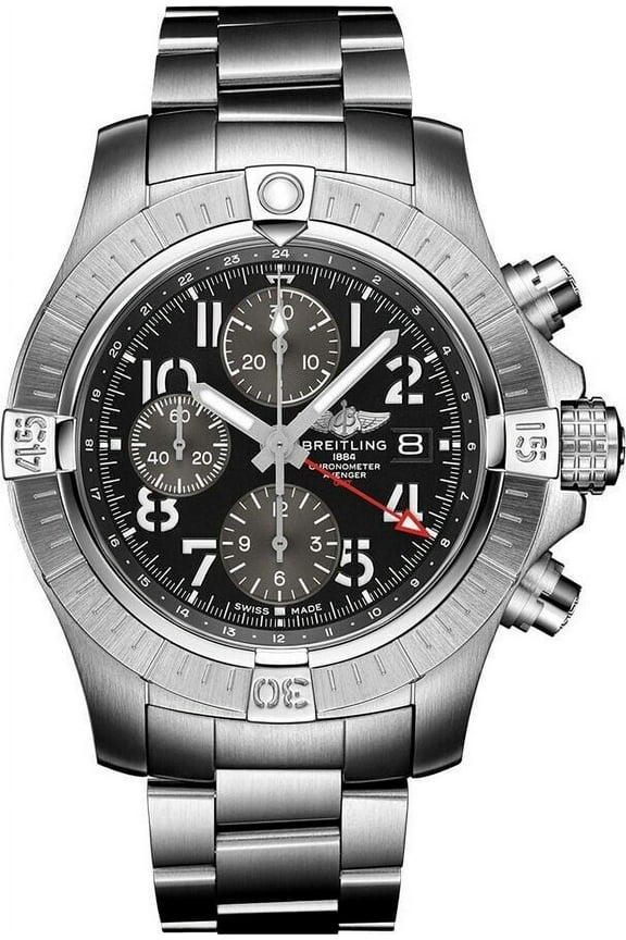 New Breitling Avenger Chronograph GMT 45 Black Dial Men's Watch A24315101B1A1
