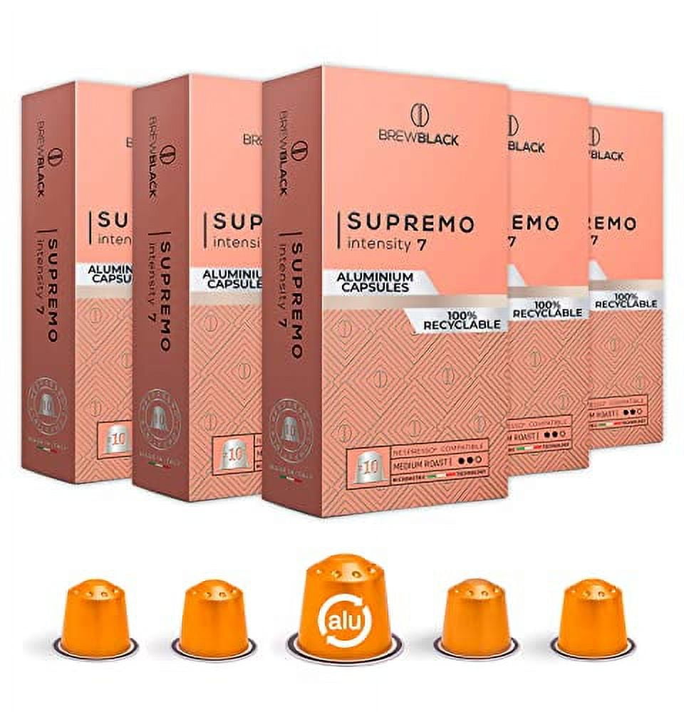 New BrewBlack Aluminum Supremo 50 Coffee Pods 100 Arabica