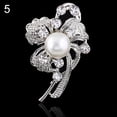 thumbnail image 1 of New Bridal Bouquet Rhinestone Crystal Brooch Pin Silver Pearl Brooches Flower, 1 of 8