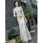 New Bride Party Cheongsam Oriental Womens Dress Fashion Style Elegant Long Qipao Luxury Wedding Robe Vestido S-5XL