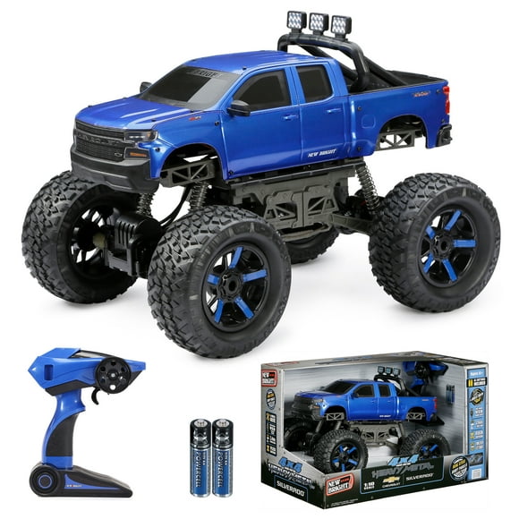 New Bright (1:10) Battery Remote Control Chevrolet Silverado Heavy Metal 4X4 Truck 21062U-B Blue