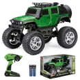 thumbnail image 1 of New Bright (1:10) Jeep Wrangler Battery Radio Remote Control Heavy Metal 4X4 Truck, Green, 21098U-G Child, 1 of 13