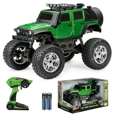 New Bright (1:10) Jeep Wrangler Battery Radio Remote Control Heavy Metal 4X4 Truck, Green, 21098U-G Child
