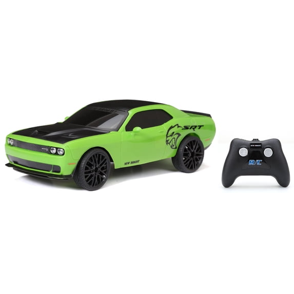 New Bright (1:12) Dodge Challenger Battery Remote Control Green Sports Car, 61222-4G, Child