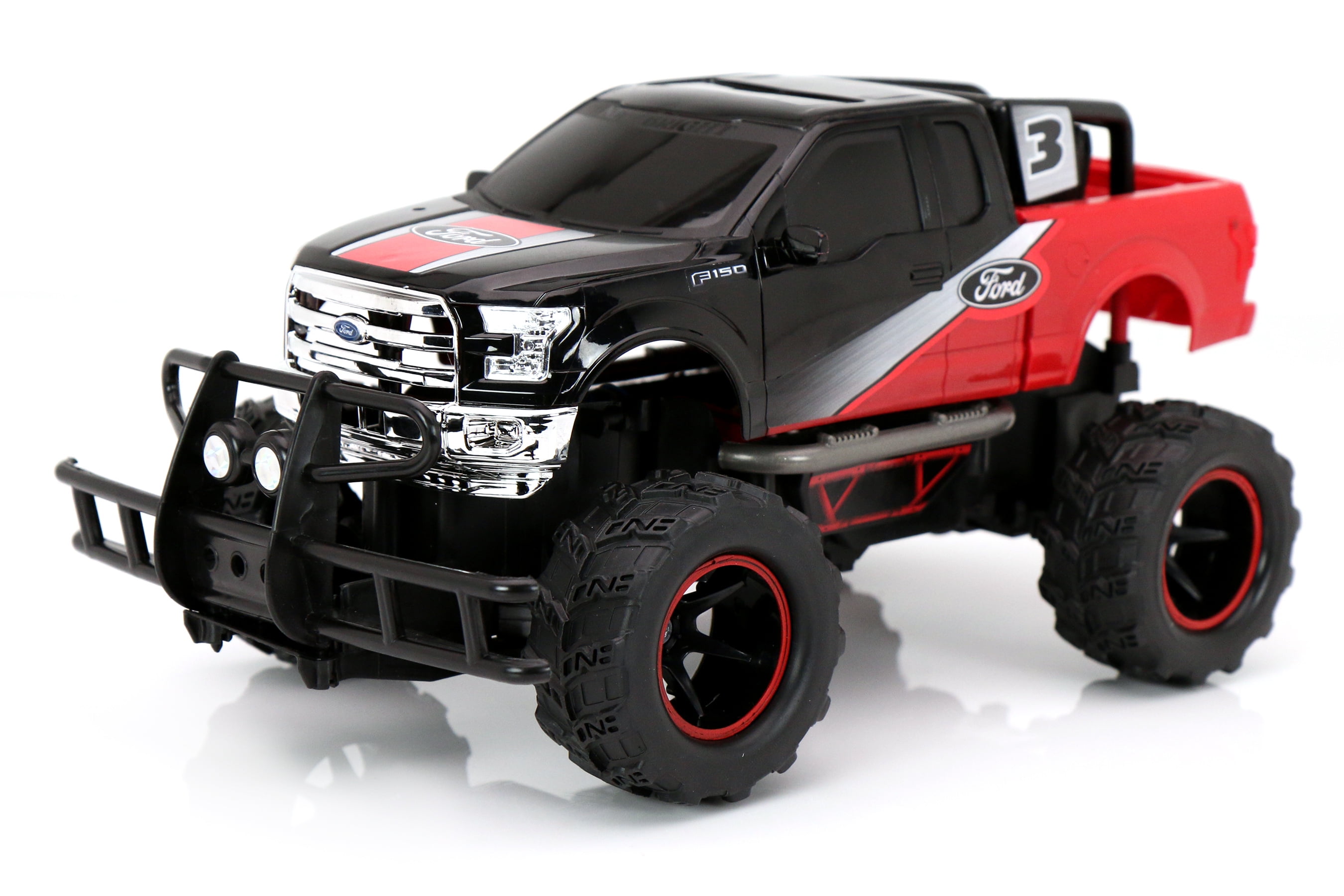 New Bright 1:14 12.5" Radio Control Ford F-150 Baja Truck, Black/Red, Child