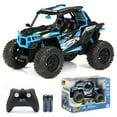 thumbnail image 1 of New Bright (1:14) Polaris RZR Battery Remote Control Blue ATV, 1475U-2B Child, 1 of 12