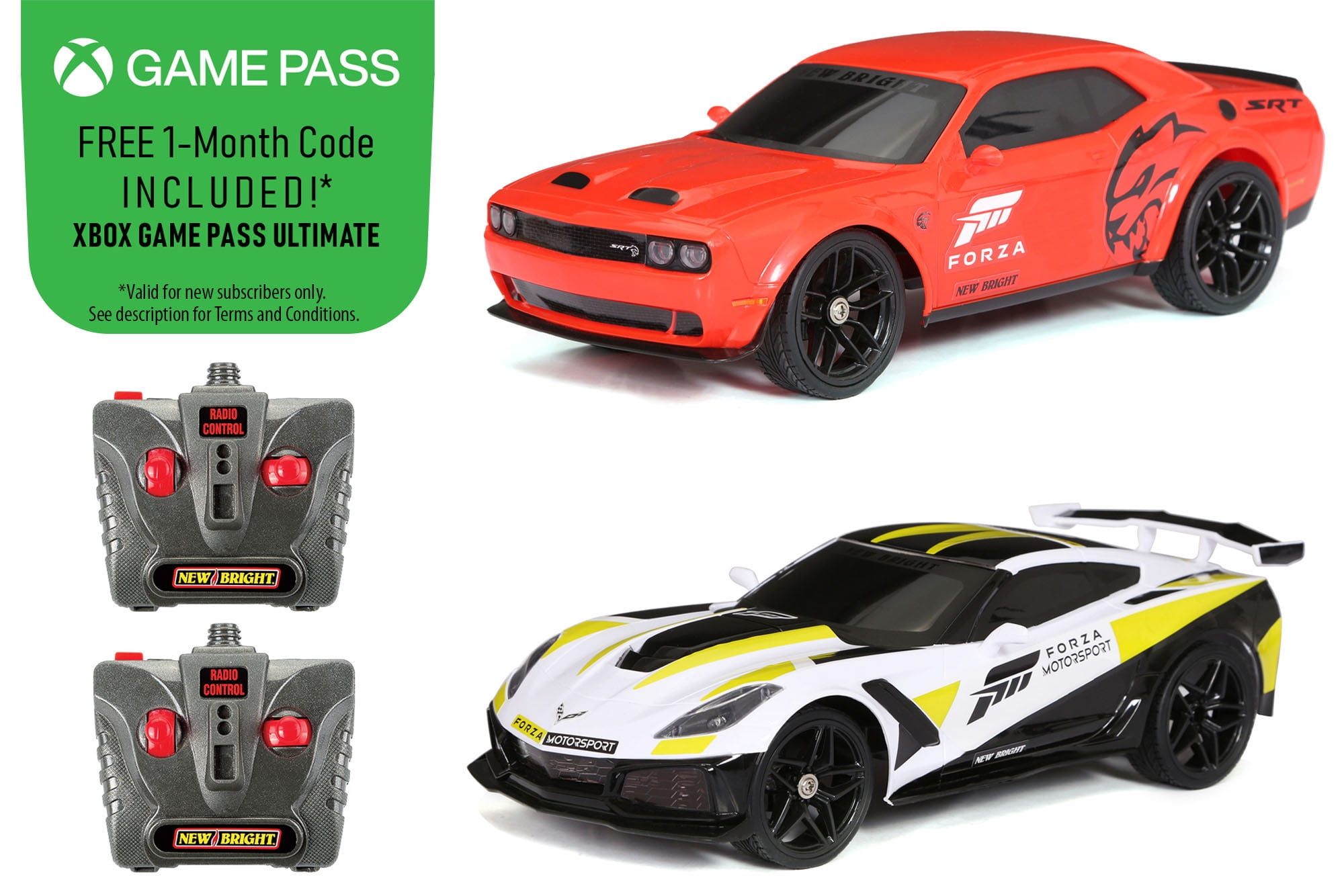 New Bright (1:16) Forza Motorsport Corvette & Challenger Battery