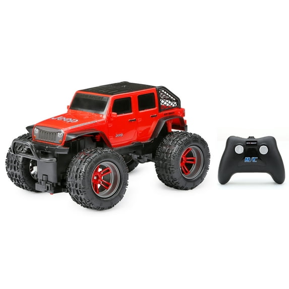 New Bright (1:16) Jeep Wrangler Battery Remote Control 4x4 Red Truck, 1688U-4R