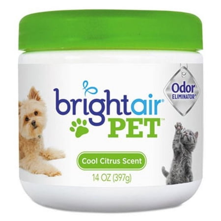 New Bright Air Pet Odor Eliminator, Cool Citrus, 14 oz Jar, 6/Carton , Each