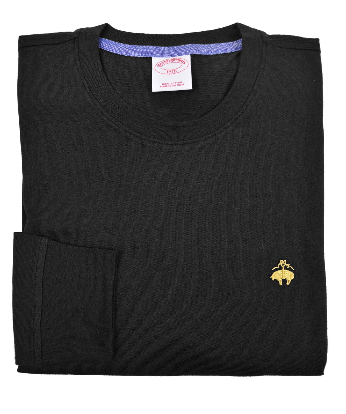 New Brooks Brothers Black Classic Fit Cotton Long Sleeve TShirt Sz