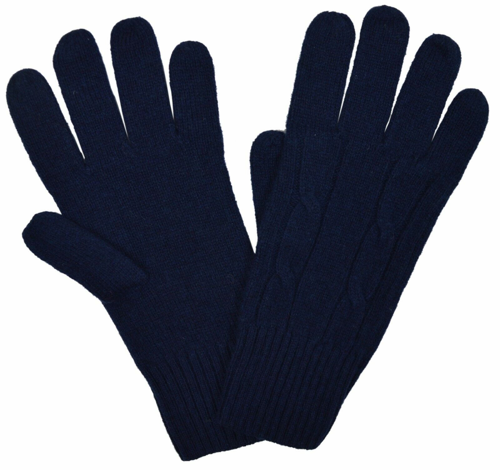 New Brooks Brothers Women s Cable knit Merino Wool Gloves Navy Size L XL 8182 6