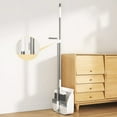 thumbnail image 1 of Folding Self Cleaning Dustpan and Brush Set with Broom & Dustpan, White, 1 of 4