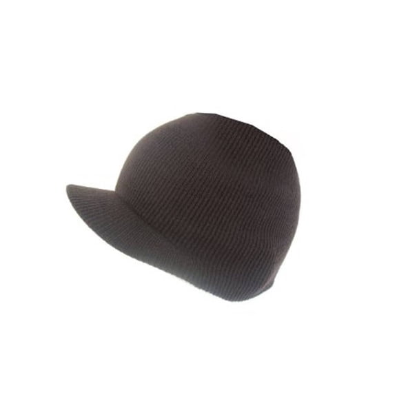 New Brown Cuffless Beanie Visor Cap