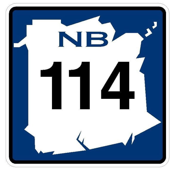 New Brunswick Route 114 Metal Sign Decal R4775 Canada Highway Route Sign Canadian Size: 12 inch x 12 inch