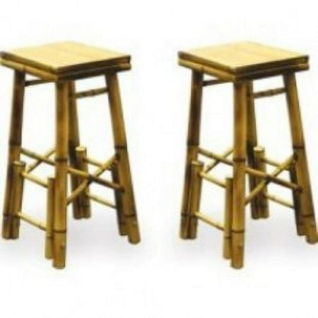 New Buffalo Corporation BFOBABBS2 Bamboo Tiki Bar Stool Set