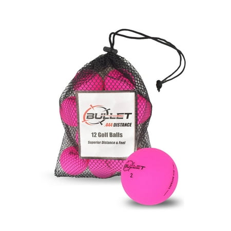 New Bullet .444 Distance Colored Golf Balls [12-Ball] Matte Pink