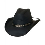 Bullhide Get On Leather Hat Black Large