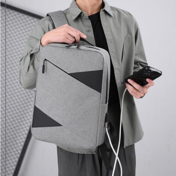 New Business Commute Business Trip Computer Backpack Men's Three-piece Set,Black