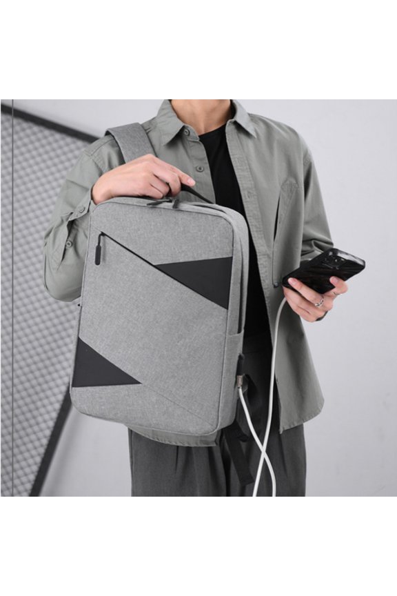 New Business Commute Business Trip Computer Backpack Men's Three-piece Set,Gray