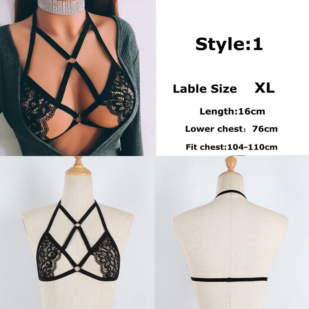 Women Sexy Harness Bra Lace Push Up Bralette Body Chest Strappy Lingerie