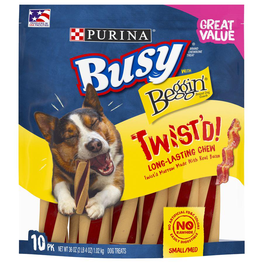 New! Busy Bone Twist Dog Treats, 10 ct.