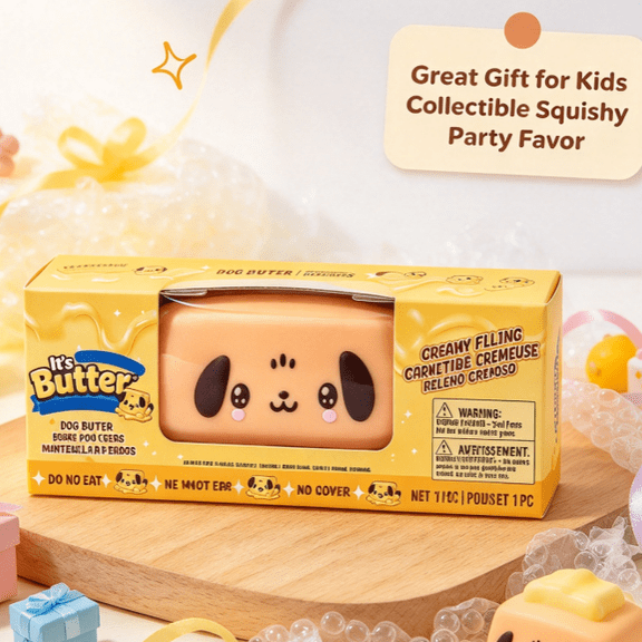New It's Butter Jumbo Butter Stick Novelty Squeeze Figure, Soft Slow‑Rising Squishy Fidget Toy, Creamy Filling Decompression Sensory Play Toy, Cute Cartoon Animal Design