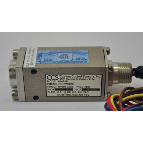 New CCS 694PM1 11A 125-250V Telematic Control Pressure Temperature Switch NIB