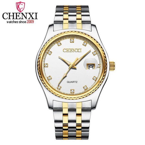 New CHENXI Fashion Mens Watches Full Steel Quartz Wrist Watch Men Top Luxury Brand Waterproof Watch Calendar Business Male Clock