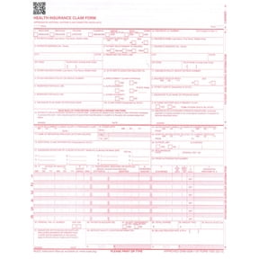 New CMS-1500 02/12 Health Insurance Claim Form (25 forms)