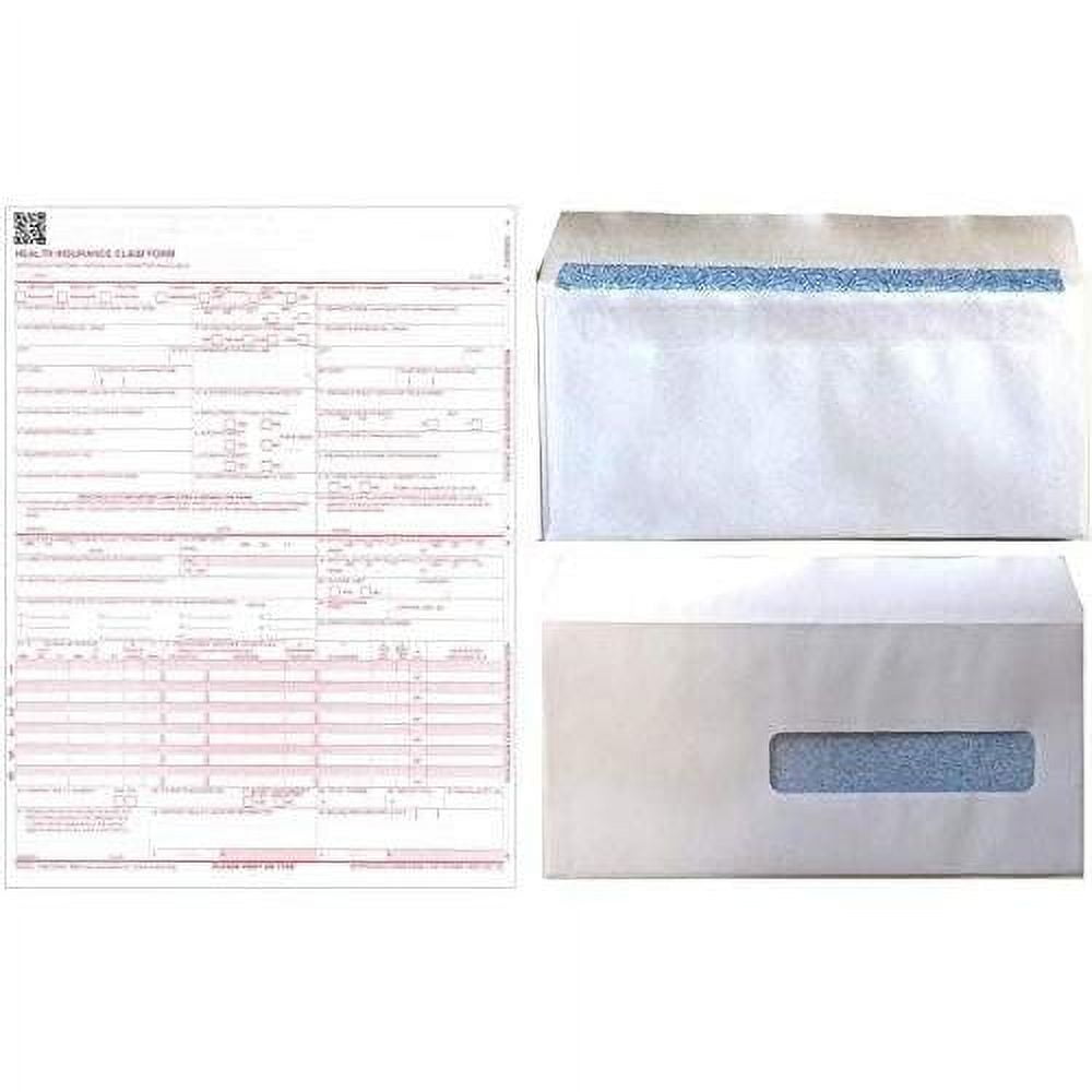 New CMS 1500 A Insurance Claim Forms And SelfSeal No. 101/2 Tinted
